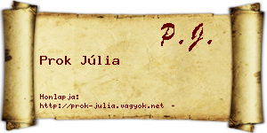 Prok Júlia névjegykártya