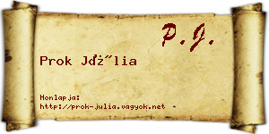 Prok Júlia névjegykártya